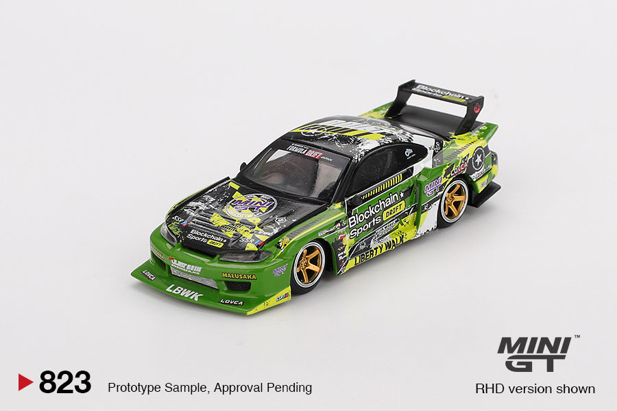 1:64 Mini GT #823 Nissan LB-Super Silhouette S15 SILVIA #555 V2 2024 Green Formula Drift Japan MGT00823