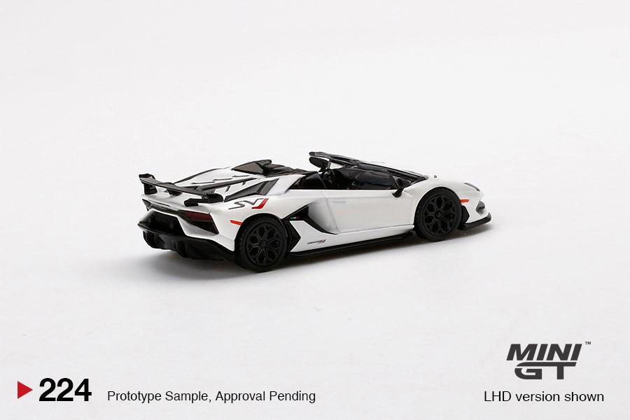 1:64 Mini GT #224 Lamborghini Aventador SVJ Roadster Bianco Canopus  Limited Edition MGT00224