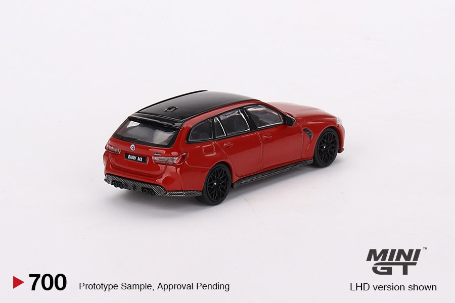 1:64 Mini GT #700 BMW M3 Competition Touring (G81) Toronto Red Metallic Limited Edition MGT00700