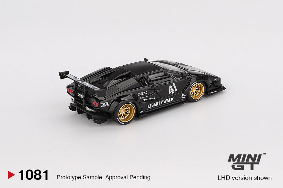1:64 Mini GT #1081 Lamborghini Countach LB-WORKS Black Limited Edition mgt01081