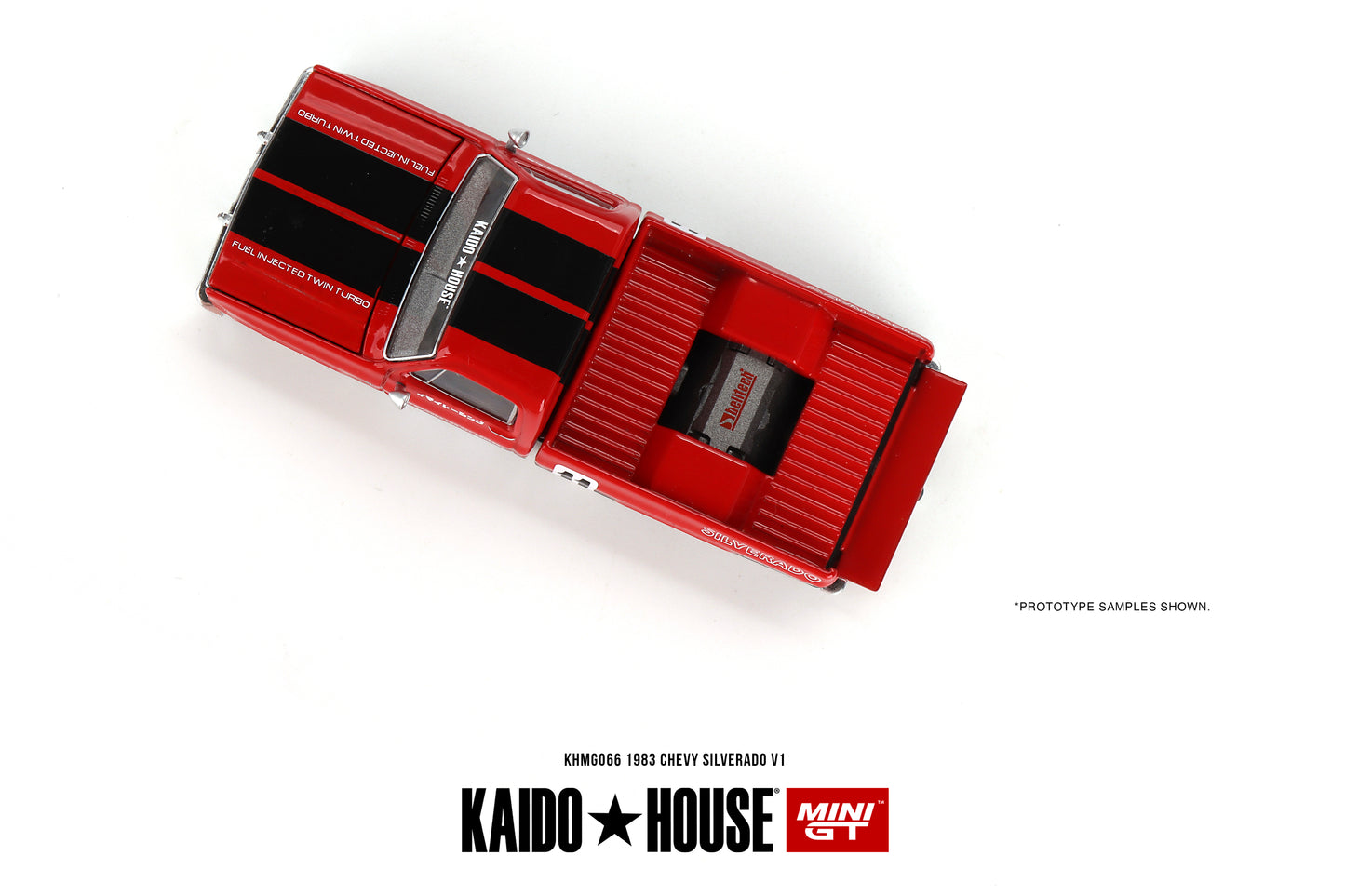 1/64 Kaido House x Mini GT Chevrolet Silverado 1983 KAIDO V1 - Red Limited Edition KHMG066 SEALED