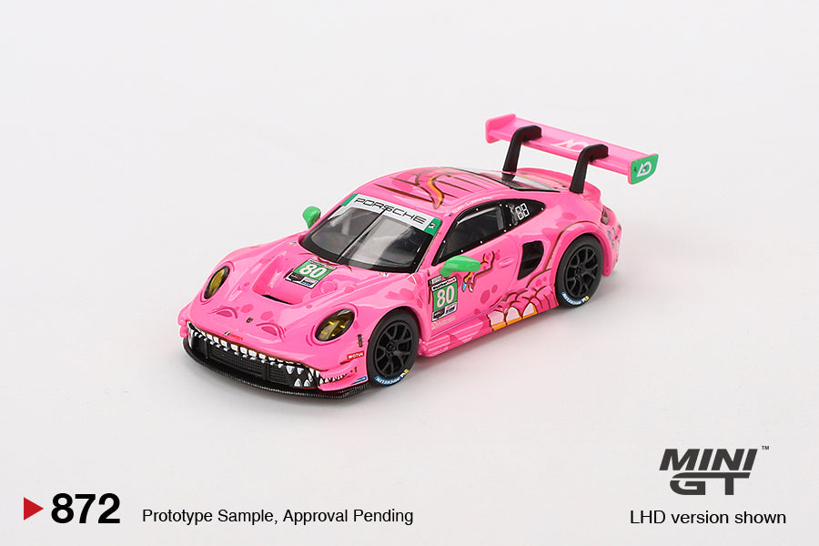 1:64 Mini GT#872 Porsche 911 GT3 R #80 AO Racing 2023 IMSA VIRginia Roxy Pink Limited Edition mgt00872