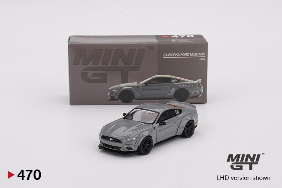 1:64 Mini GT #470 Ford Mustang GT LB-Works Grey Limited Edition mgt00470