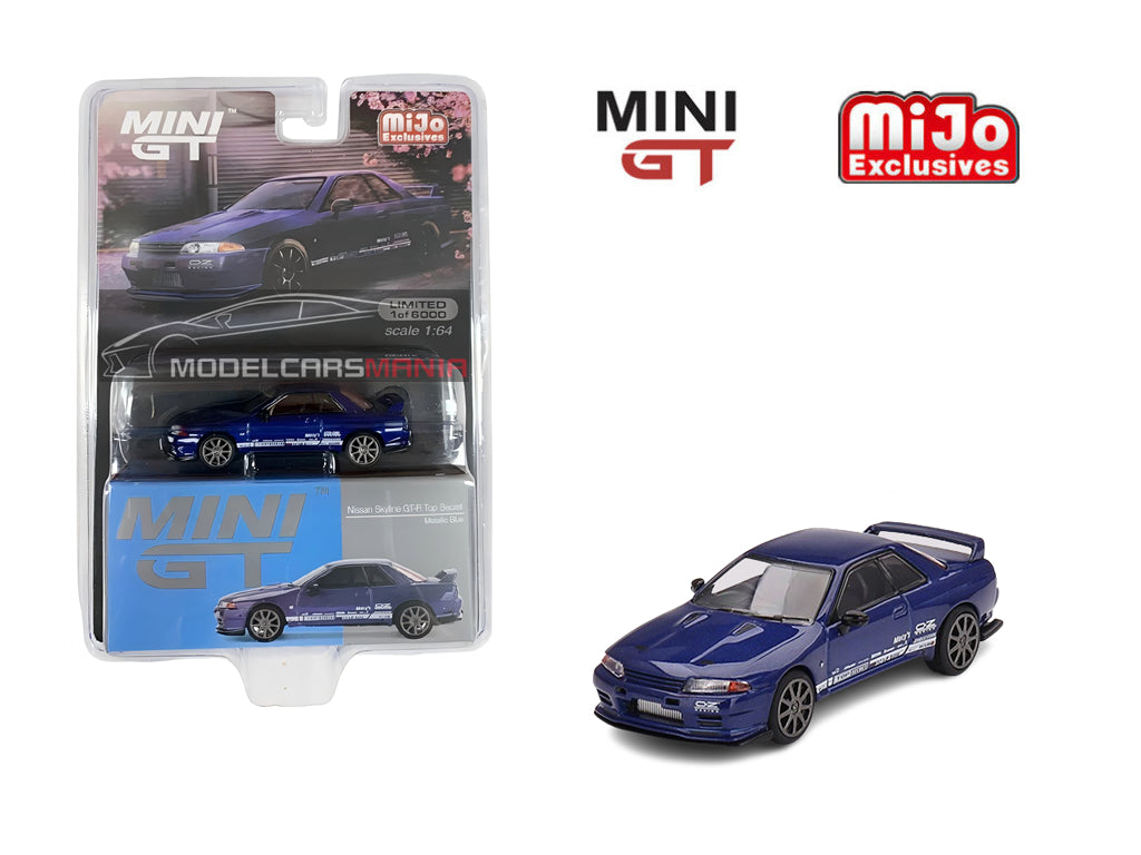 1/64 Mini GT #589 Nissan Skyline GT-R Top Secret VR32 – Blue Metallic – RHD Limited Edition mgt00589