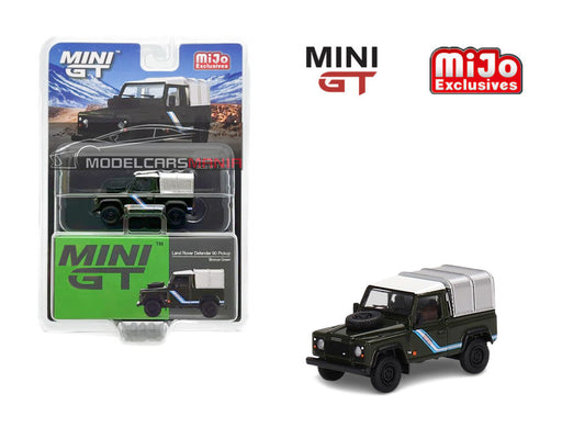 1:64 Mini GT #402 Land Rover Defender 90 Pickup Bronze Green Limited Edition mgt00402