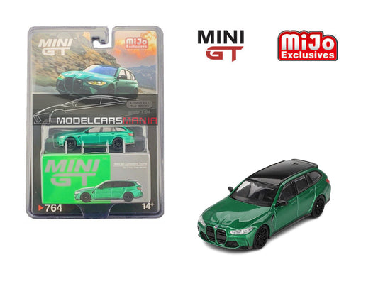 1/64 Mini GT #764 BMW M3 Competition Touring Isle of Man – Green Metallic Limited Edition mgt00764