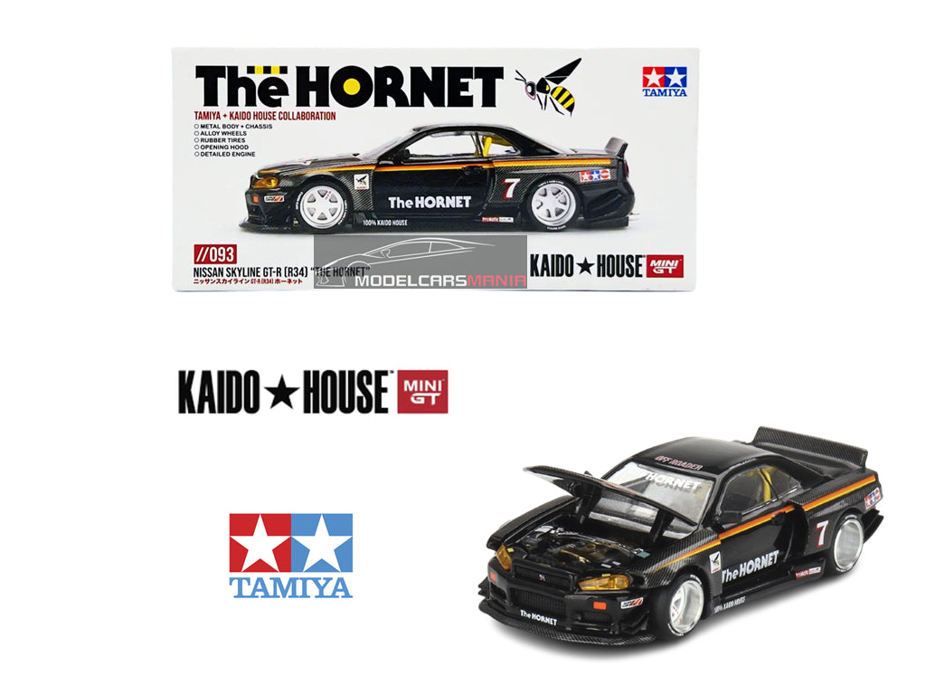 1/64 Kaido House x Mini GT Tamiya Nissan Skyline GT-R (R34) The Hornet Limited Edition KHMG093
