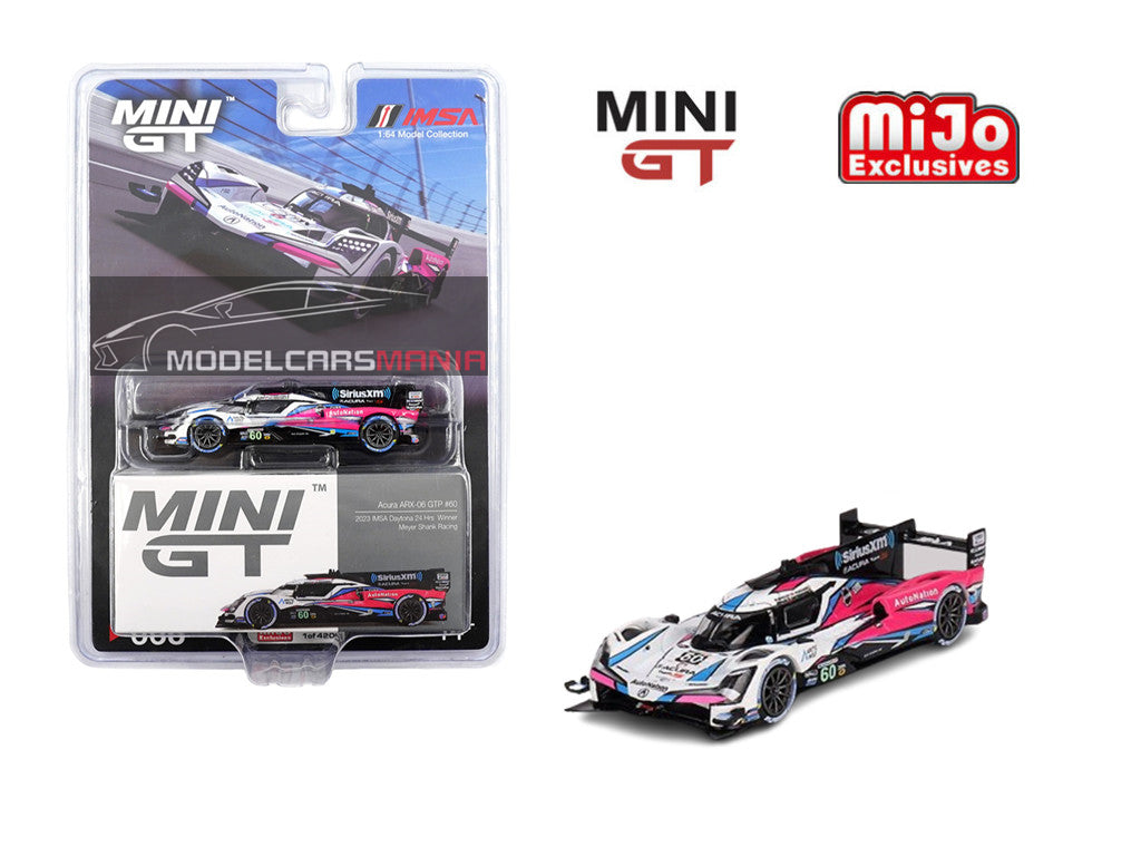 1/64 Mini GT #668 Acura ARX-06 GTP #60  Meyer Shank Racing  2023 IMSA Daytona 24 Hrs  Winner Limited Edition mgt00668