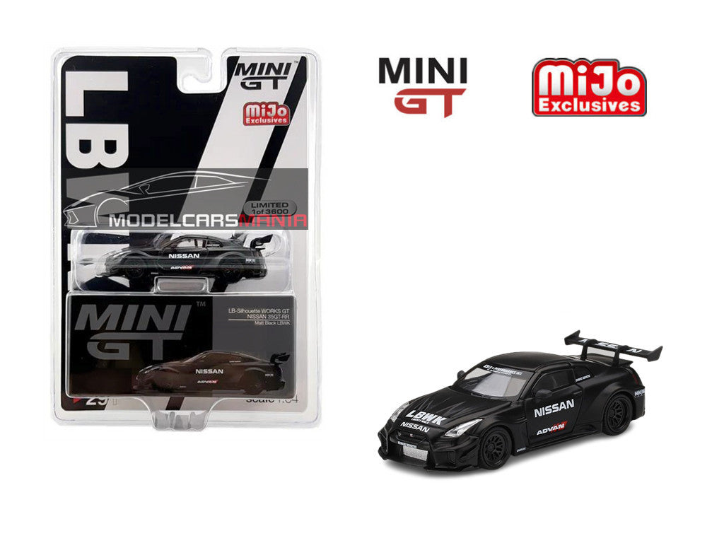 1:64 Mini GT #291 LB-Silhouette WORKS GT NISSAN 35GT-RR Ver.2 ADVAN Matte Black Limited Edition mgt00291