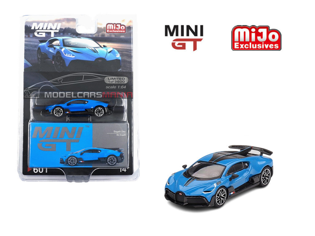 1:64 Mini GT #601 Bugatti Divo – Blu Bugatti Limited Edition mgt00601