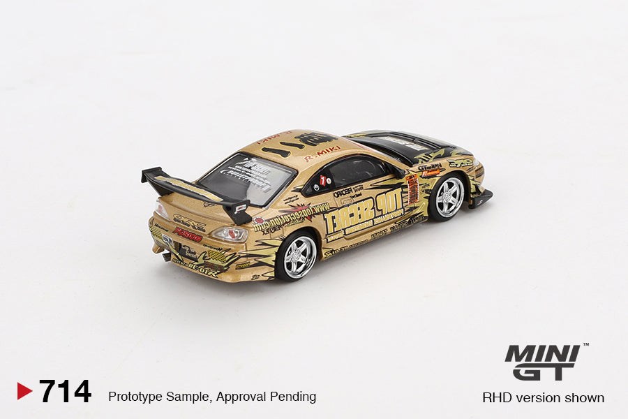 1:64 Mini GT #714 Nissan Silvia (S15) Top Secret D1GP- Gold Limited Edition MGT00714
