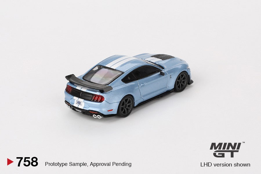 1:64 Mini GT #758 Ford Mustang Shelby GT500 Heritage Edition – blue Limited Edition mgt00758