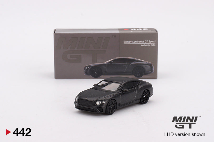 1/64 Mini GT #442 Bentley Continental GT Speed 2022 Anthracite Satin Limited Edition mgt00442