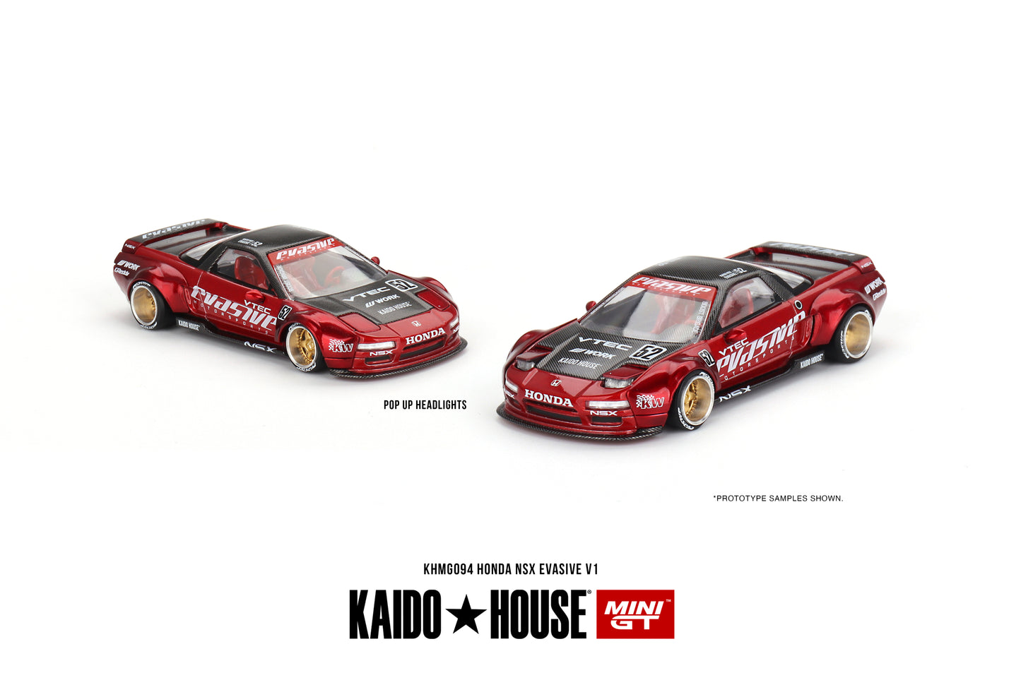 1/64 Kaido House x Mini GT Honda NSX Evasive V1 Red Limited Edition KHMG094 SEALED