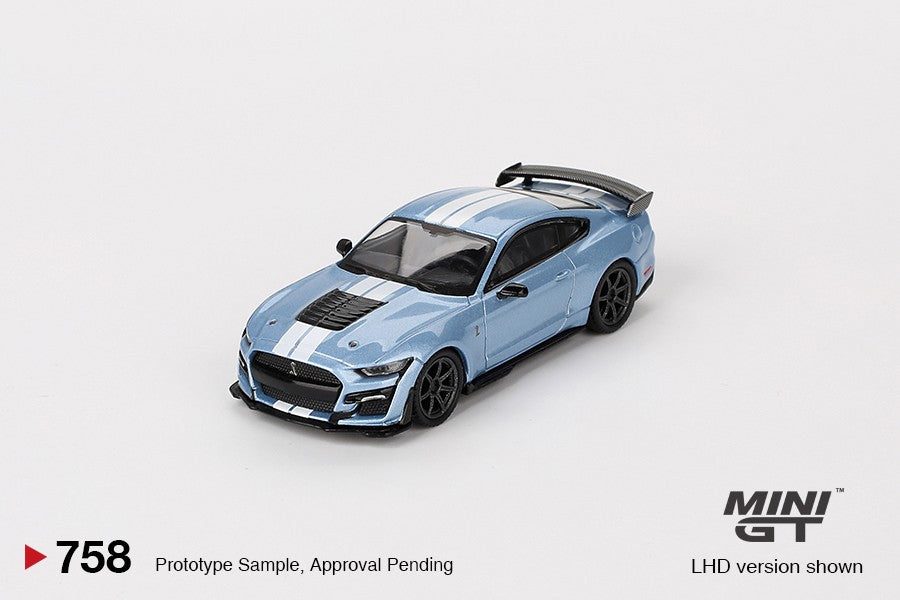 1:64 Mini GT #758 Ford Mustang Shelby GT500 Heritage Edition – blue Limited Edition mgt00758