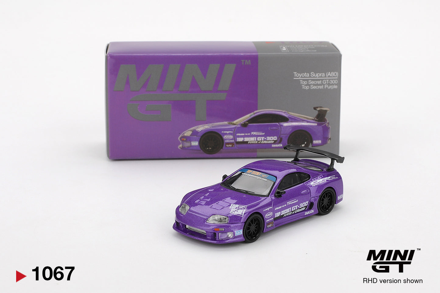 1:64 Mini GT #1067 Toyota Supra (A80) Top Secret GT-300 Purple Limited Edition mgt01067