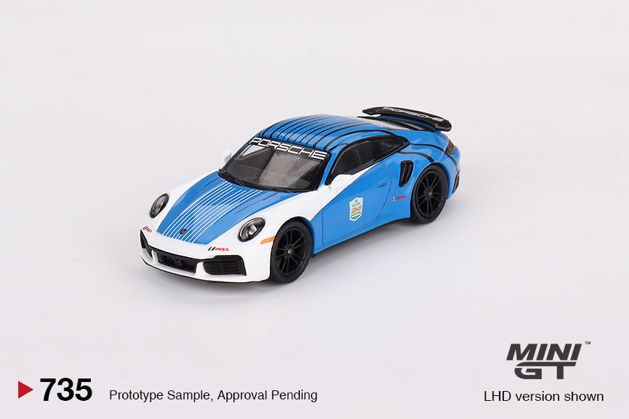 1/64 Mini GT #735 Porsche 911 Turbo S Safety Car 2023 IMSA Daytona 24 Hours Blue Limited Edition mgt00735