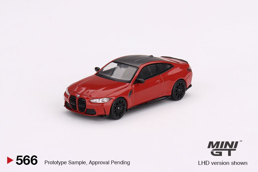 1:64 Mini GT #566 BMW M4 Competition (G82) Toronto Red Metallic Limited Edition MGT00566