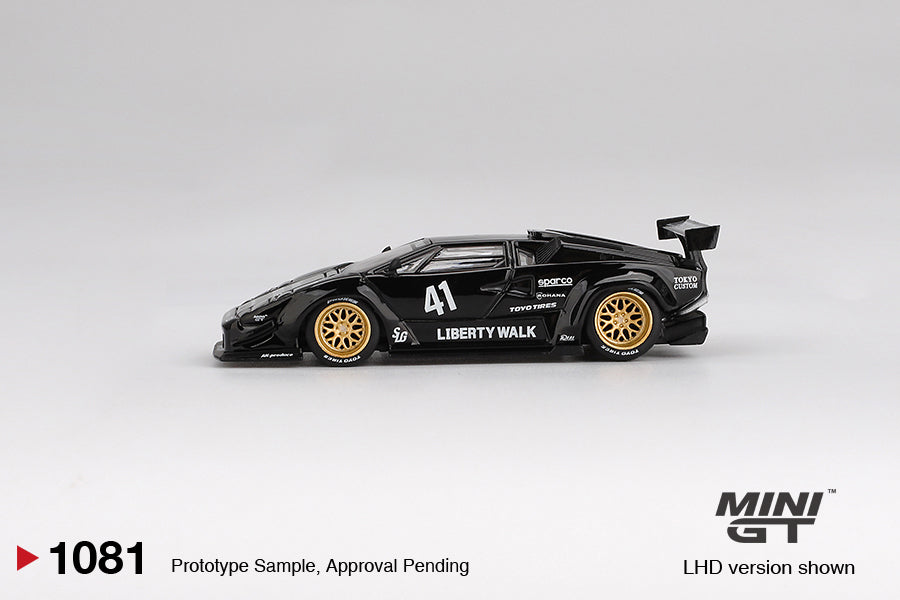 1:64 Mini GT #1081 Lamborghini Countach LB-WORKS Black Limited Edition mgt01081