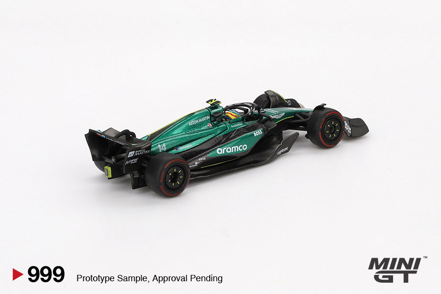 1:64 Mini GT #999 Aston Martin AMR24 #14 Fernando Alonso 2024 F1 2024 Bahrain GP Limited Edition MGT00999