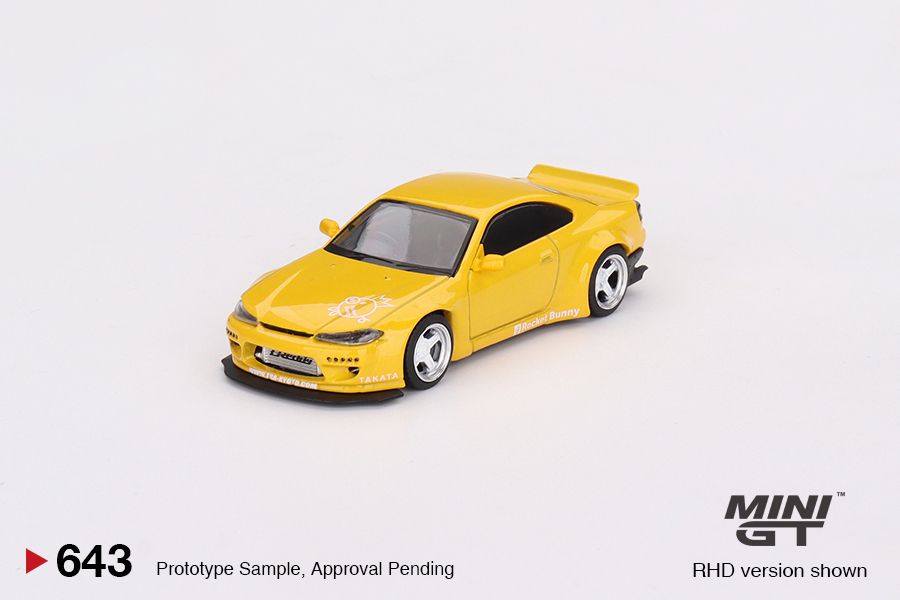 1:64 Mini GT #643 Nissan Silvia (S15) Rocket Bunny Bronze Yellow Limited Edition MGT00643