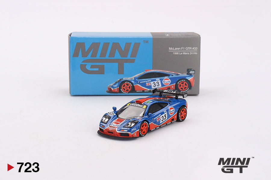 1:64 Mini GT #723 McLaren F1 GTR #33 1996 Le Mans 24Hr GULF Limited Edition mgt00723