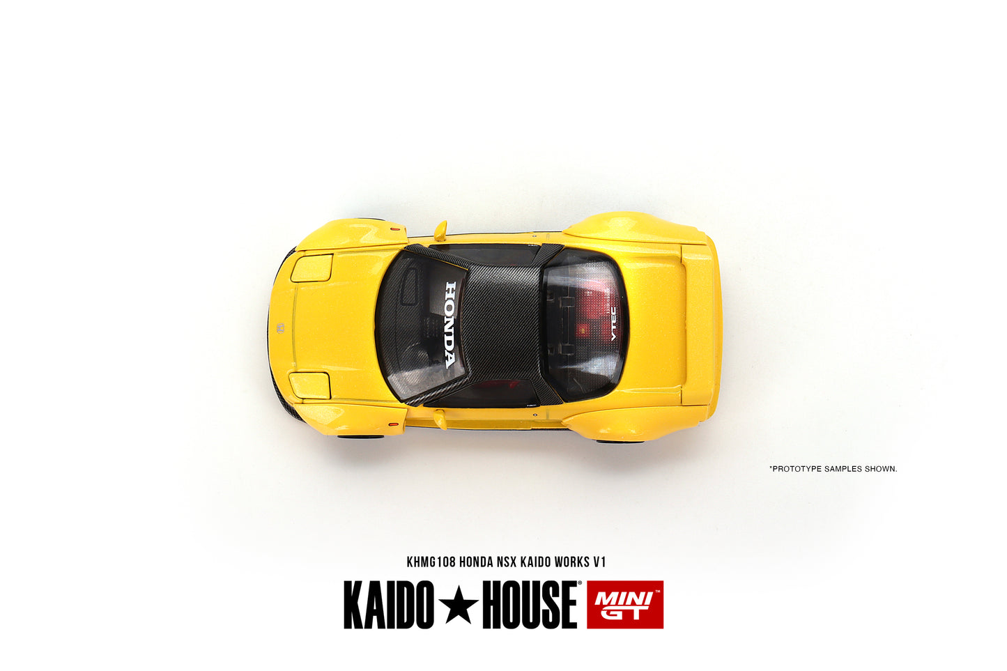 1/64 Kaido House x Mini GT Honda NSX Kaido WORKS V1 Yellow Limited Edition KHMG108 SEALED
