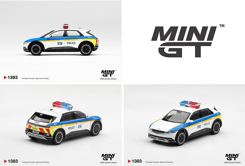Pre-Order | 1:64 Mini GT #1383 Hyundai Ioniq 5 Police Car Korea Exclusive Limited Edition MGT001383