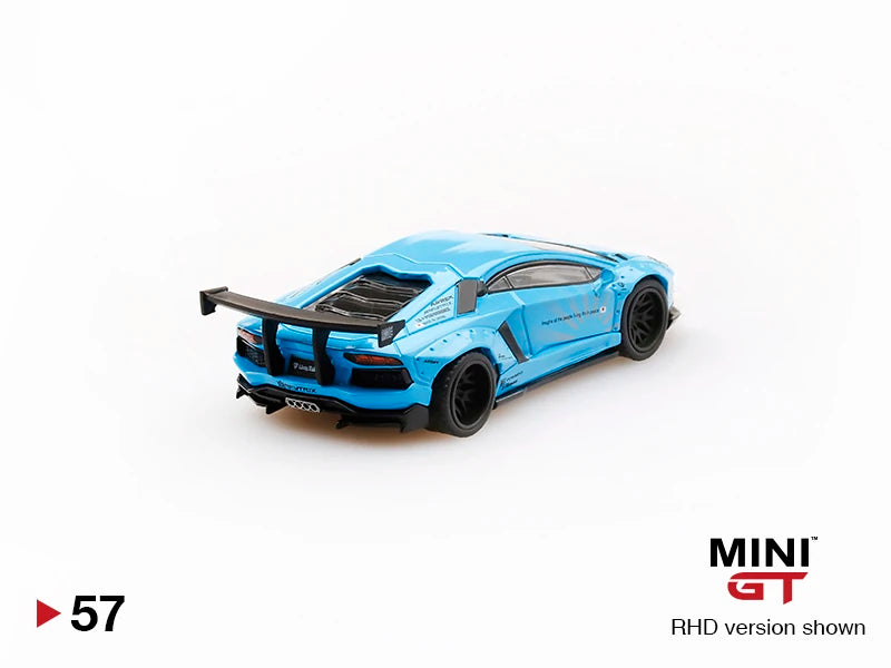 1:64 Mini GT #57 LB★WORKS Lamborghini Aventador Light Blue Limited Edition MGT00057