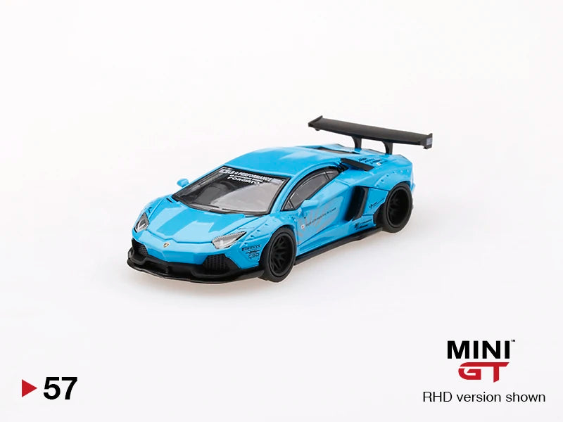 1:64 Mini GT #57 LB★WORKS Lamborghini Aventador Light Blue Limited Edition MGT00057