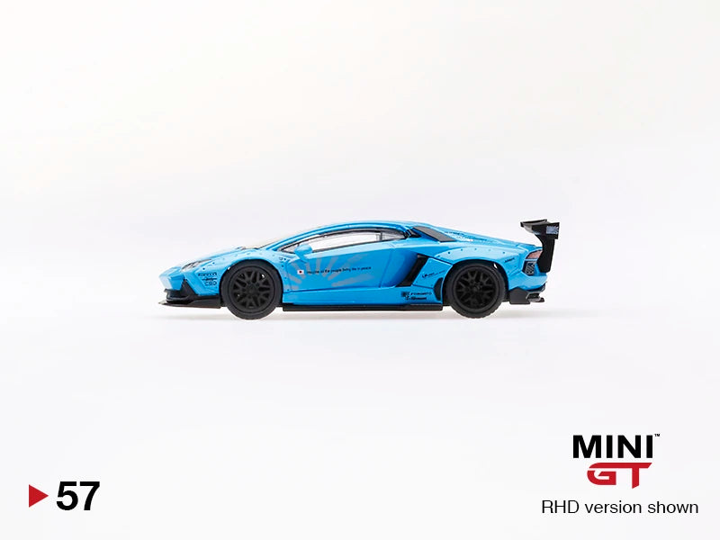 1:64 Mini GT #57 LB★WORKS Lamborghini Aventador Light Blue Limited Edition MGT00057