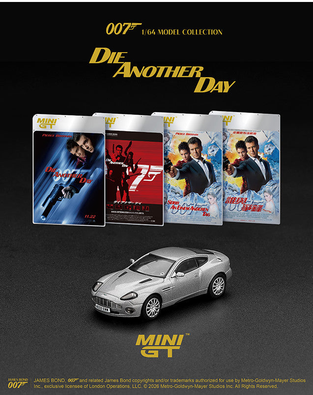 Pre-Order | 1:64 Mini GT #926 James Bond 007 Aston Martin V12 Vanquish “Die Another Day” English Packaging Limited Edition MGT00926-007E