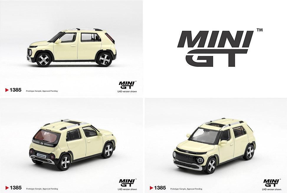 Pre-Order | 1:64 Mini GT #1385 Hyundai Casper Butter Cream Yellow Pearl Korea Exclusive Limited Edition MGT01385