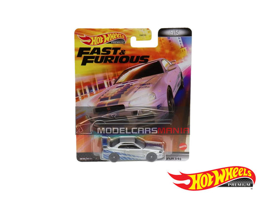1:64 Hot Wheels Nissan Skyline R34 GTR Retro Entertainment L Case 2022 Fast & Furious Assortment  DMC55-957L
