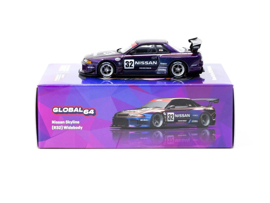 1:64 Tarmac Works Nissan Skyline (R32) Widebody Jonsibal Midnight purple Limited Edition T64G-061-MP