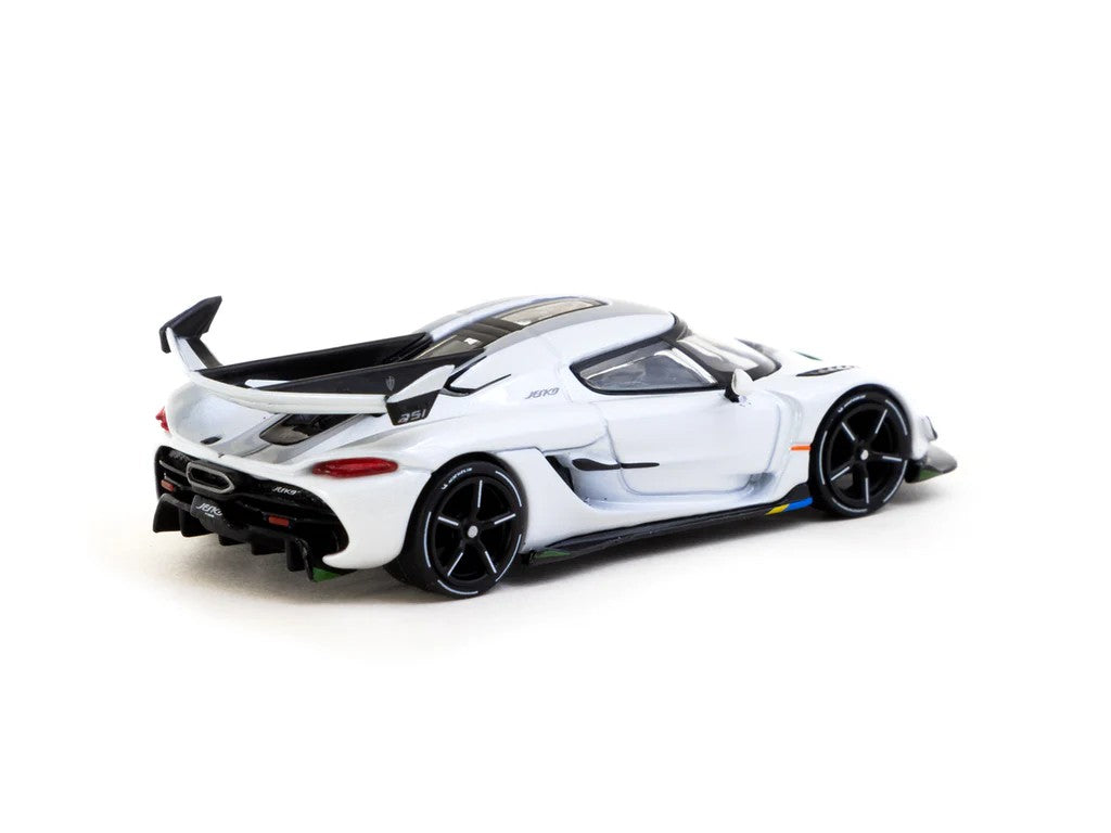 1:64 Tarmac Works Koenigsegg Jesko Attack with Trading Card White Limited Edition T64G-TL052-WH