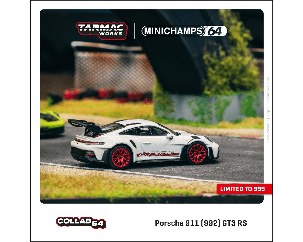 1:64 Tarmac Works x Minichamps  Porsche 911 (992) GT3 RS White  Limited to 999 pcs T64MC-005-WR