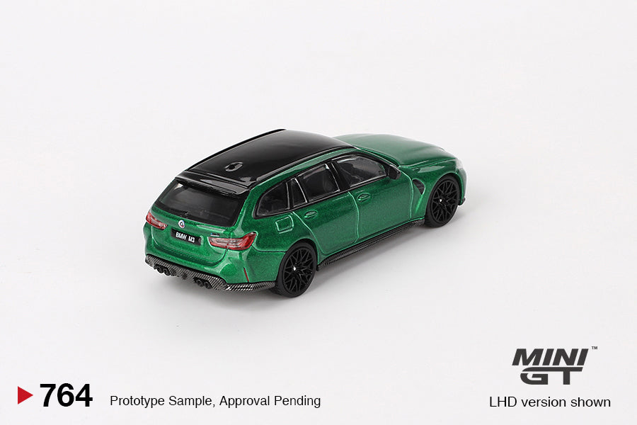 1/64 Mini GT #764 BMW M3 Competition Touring Isle of Man – Green Metallic Limited Edition mgt00764