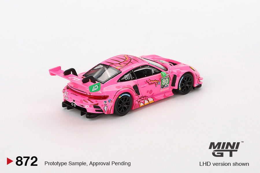 1:64 Mini GT#872 Porsche 911 GT3 R #80 AO Racing 2023 IMSA VIRginia Roxy Pink Limited Edition mgt00872