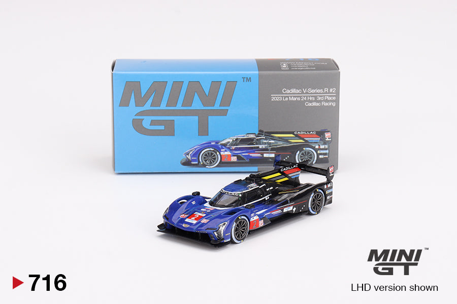 1/64 Mini GT #716 Cadillac V-Series.R #2 Cadillac Racing 2023 Le Mans 24 Hrs 3rd Place Limited Edition mgt00716
