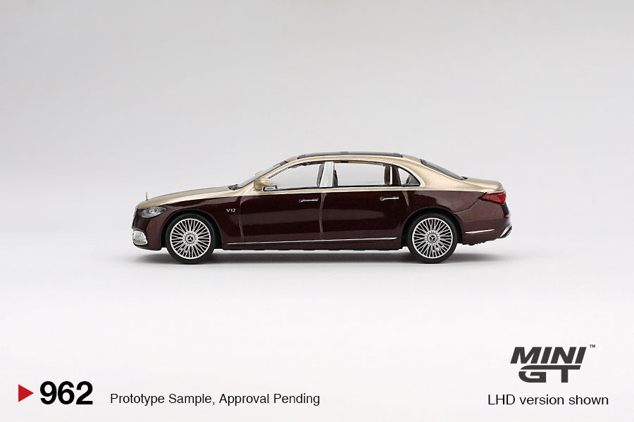 1:64 Mini GT #962 Mercedes-Maybach S680 Gold / Dark Red Metallic Limited Edition mgt00962