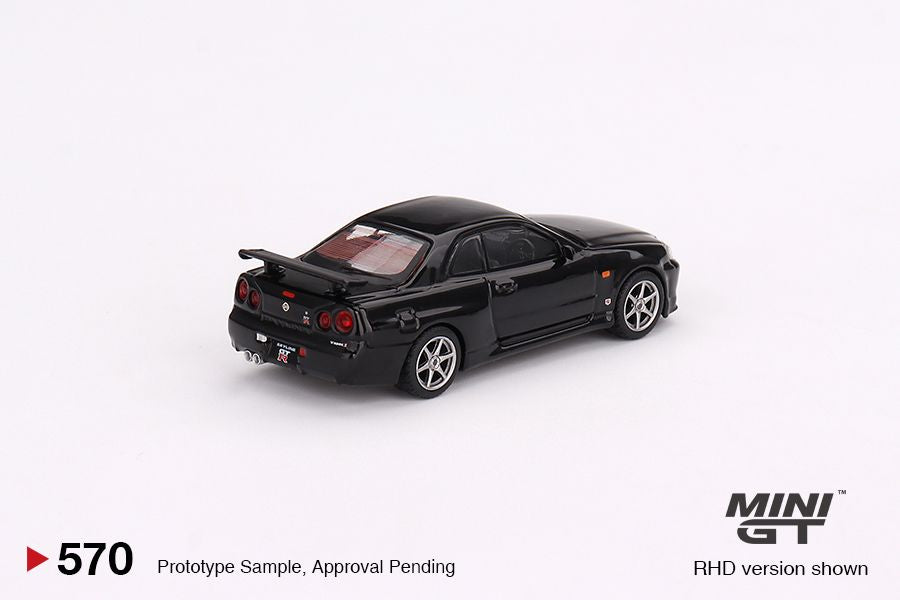 1/64 Mini GT #570 Nissan Skyline GT-R (R34) V-Spec – Black Pearl Limited Edition mgt00570