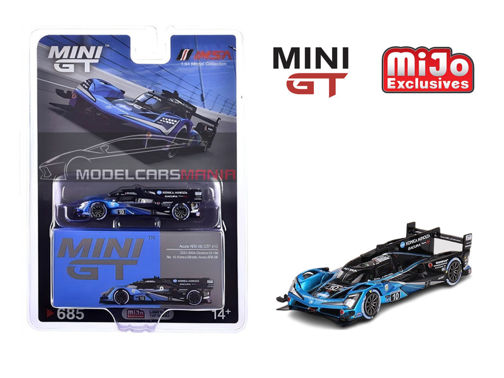 1:64 Mini GT #685 ACURA ARX-06 GTP #10 KONICA MINOLTA 2023 IMSA DAYTONA Limited Edition MGT00685