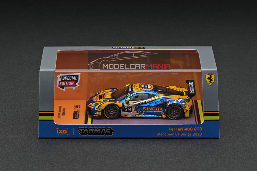 1:64 Tarmac Works Ferrari 488 GT3 Blancpain GT Series 2018 #39 Special Edition 2022 HK ACG T64-072-188GT39