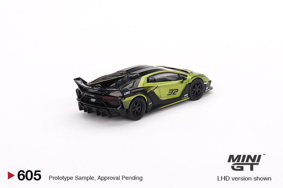 1:64 Mini GT #605 Lamborghini LB-Silhouette WORKS Aventador GT EVO – Lime Limited Edition mgt00605