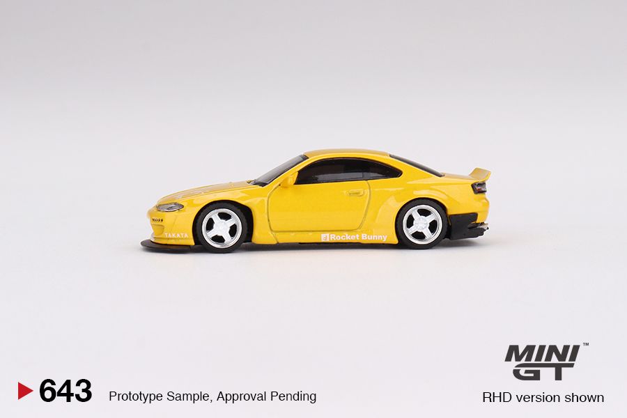 1:64 Mini GT #643 Nissan Silvia (S15) Rocket Bunny Bronze Yellow Limited Edition MGT00643