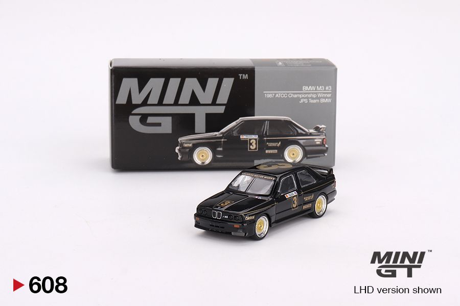 1/64 Mini GT #608 BMW M3 #3 JPS Team BMW 1987 ATCC Championship Winner -Australia Exclusive Limited Edition MGT00608