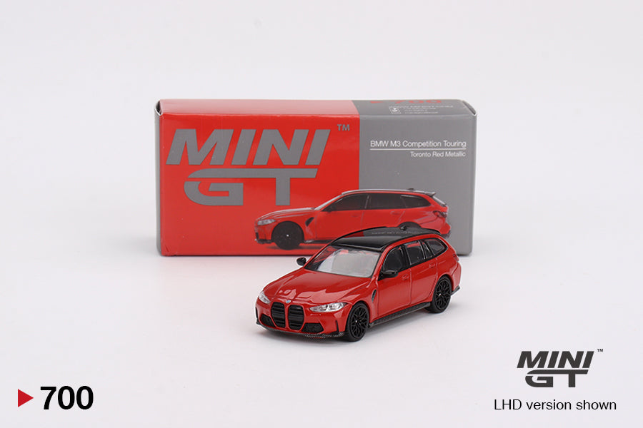 1:64 Mini GT #700 BMW M3 Competition Touring (G81) Toronto Red Metallic Limited Edition MGT00700