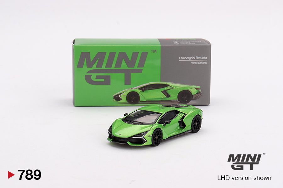 1:64 Mini GT #789 Lamborghini Revuelto Verde Selvans Green Limited Edition mgt00789
