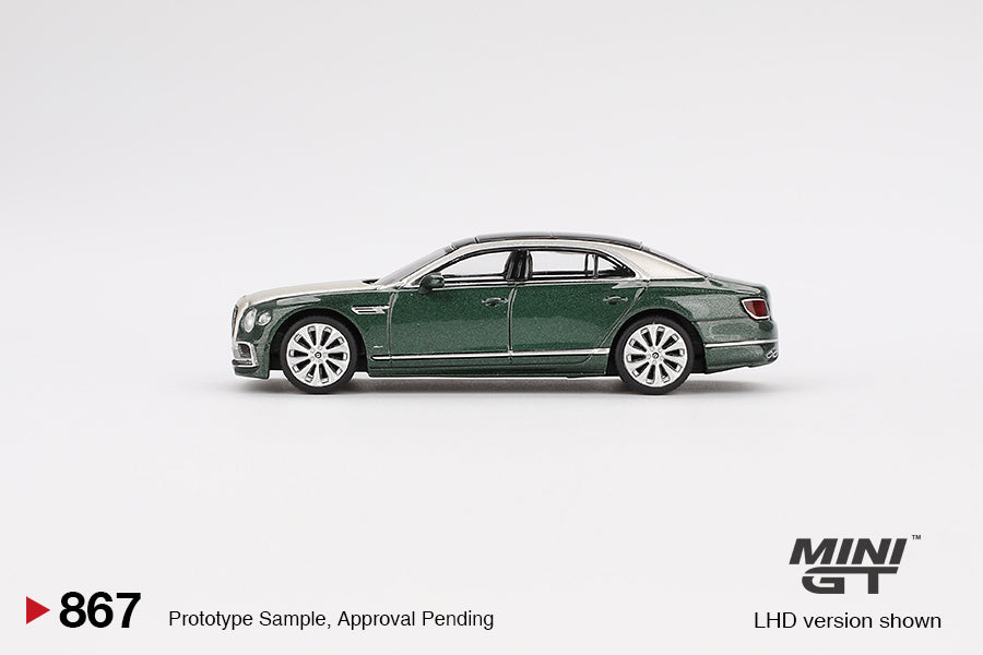 1:64 Mini GT #867 Bentley Flying Spur White Sand Verdant Limited Edition mgt00867